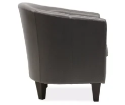 Windko Gray Faux Leather Tub Chair -Modern Decor Shop 810429853 3