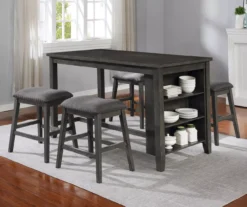 Raleigh Gray Storage Pub Dining Table -Modern Decor Shop 810451168 810451169 2 1