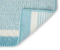 Aqua & White Stripe Chenille 2-Piece Bath Rug Set -Modern Decor Shop 810489289 2