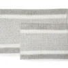 Light Gray & White Stripe Chenille 2-Piece Bath Rug Set