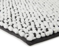 Dark Gray & White Chenille 2-Piece Bath Rug Set -Modern Decor Shop 810489322 3
