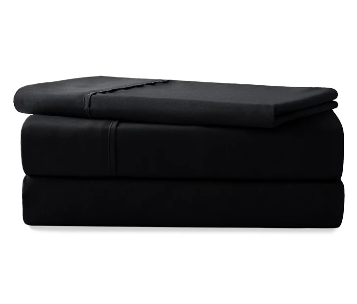 Black 3-Piece Microfiber Twin Sheet Set 1 Black 3-Piece Microfiber Twin Sheet Set