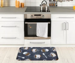 Real Living Charcoal & White Coffee Cups & Mugs Soft Step Kitchen Mat -Modern Decor Shop 810505406 2