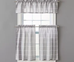 Gray Ronan Valance & Tier 3-Piece Curtain Set