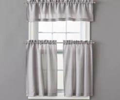 Gray Marla Valance & Tier 3-Piece Curtain Set