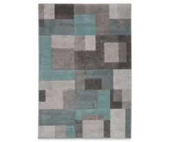 Real Living Gray & Aqua Rendor Rug