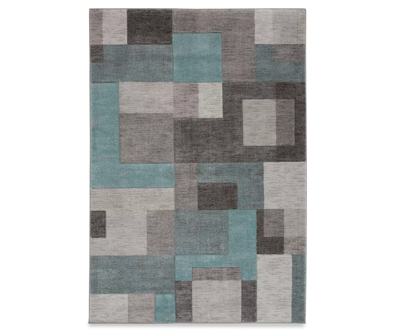 Real Living Gray & Aqua Rendor Rug 4 Real Living Gray & Aqua Rendor Rug - Image 4