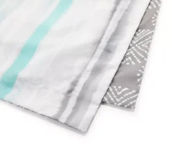 Aqua & Gray Stripe King 14-Piece Reversible Comforter Set -Modern Decor Shop 810515021 2