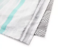 Aqua & Gray Stripe Full 14-Piece Reversible Comforter Set -Modern Decor Shop 810515022 2