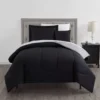 Real Living Gray & Black Reversible Comforter Set