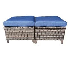 Oakmont Navy Replacement Patio Ottoman Cushions, 2-Pack -Modern Decor Shop 810516861 1