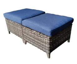 Oakmont Navy Replacement Patio Ottoman Cushions, 2-Pack -Modern Decor Shop 810516861 3