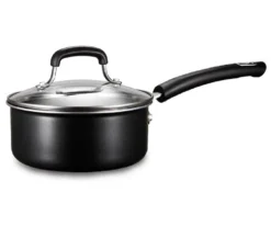Black 2-Quart Non-Stick Rivet Handle Saucepan