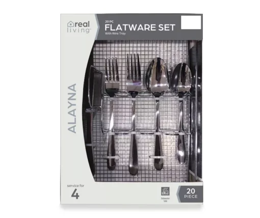 Alayna 20-Piece Flatware Set With Wire Tray -Modern Decor Shop 810521991 1