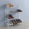 White 4-Tier Wire Shoe Rack