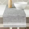 Gray Stripe-Accent Bistro Table Runner