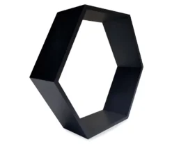 Black Hexagon 2-Piece Wall Shelf Set -Modern Decor Shop 810533912 2