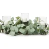 Glass 3-Tier Votive Candle Holder With Greenery