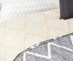 Real Living Andover Black & Tan Geometric Bed-in-a-Bag 10-Piece Bedding Set -Modern Decor Shop 810545274 810545273 3