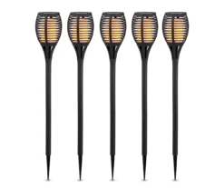 Flame Torch 5-Piece Solar Pathway Light Set