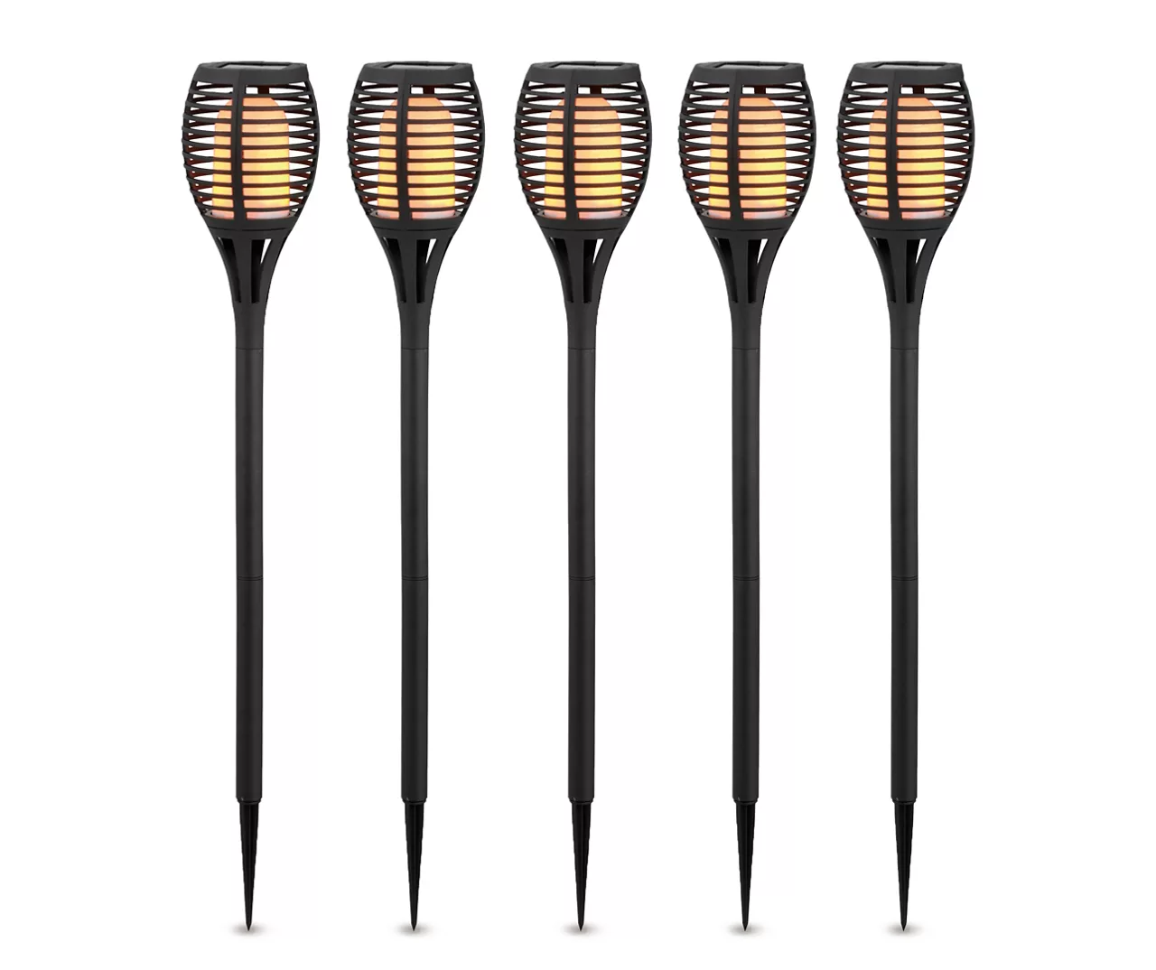 Flame Torch 5-Piece Solar Pathway Light Set 1 Flame Torch 5-Piece Solar Pathway Light Set