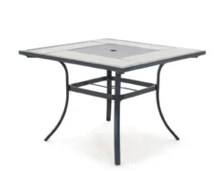 Rome Wood Look Tile Patio Dining Table