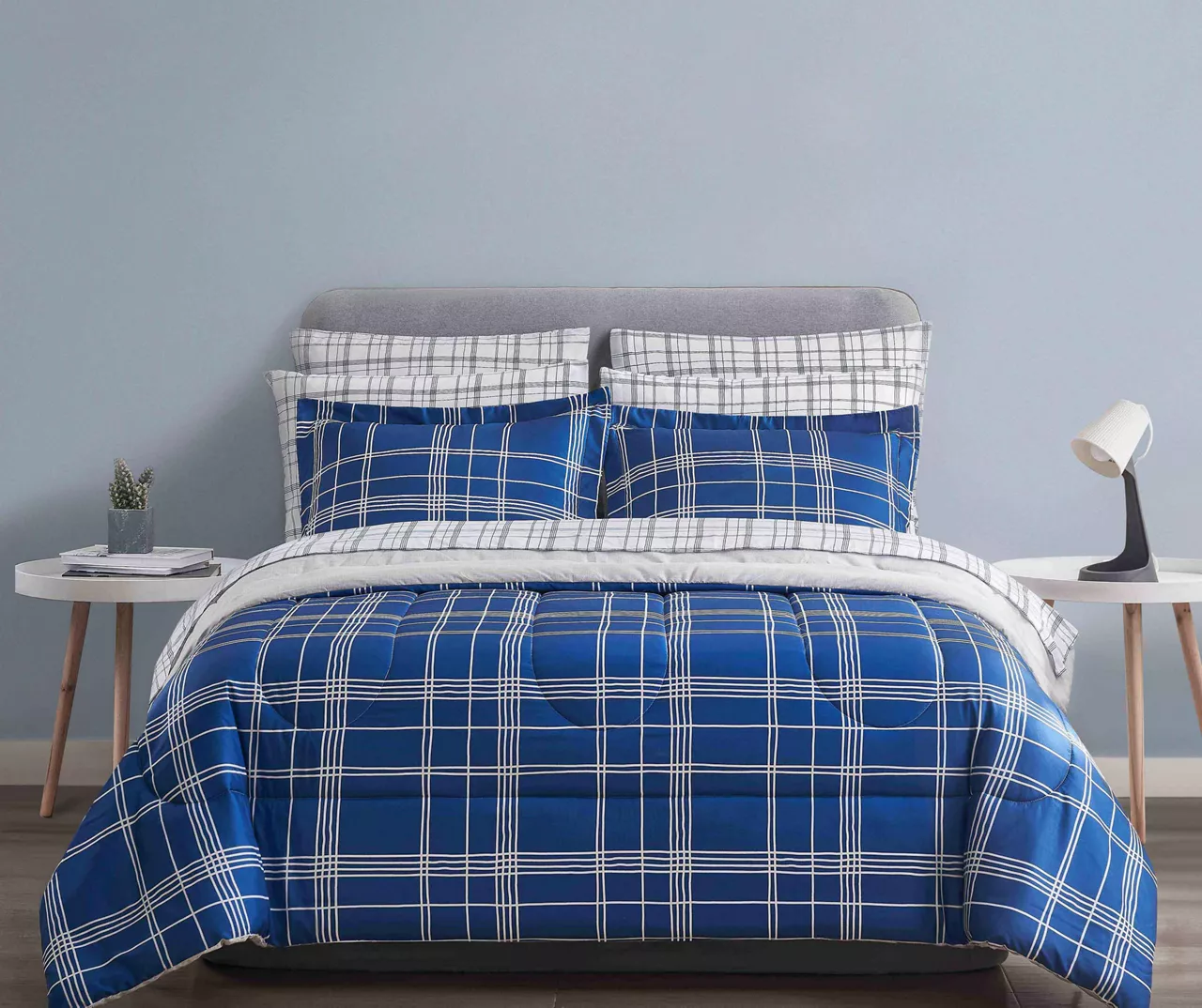 Real Living Blue Plaid Bed-in-a-Bag Reversible Comforter Set 12 Real Living Blue Plaid Bed-in-a-Bag Reversible Comforter Set - Image 12