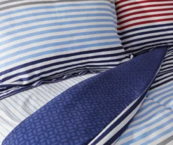 Blue & Red Stripe Microfiber King 9-Piece Bed-in-a-Bag Set 7 Blue & Red Stripe Microfiber King 9-Piece Bed-in-a-Bag Set -Modern Decor Shop 810563034 810563033 810563032 810563031 2 1