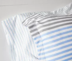 Blue & Red Stripe Microfiber King 9-Piece Bed-in-a-Bag Set 9 Blue & Red Stripe Microfiber King 9-Piece Bed-in-a-Bag Set -Modern Decor Shop 810563034 810563033 810563032 810563031 4 1