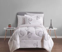 Real Living White & Pink Paris Bed-in-a-Bag Reversible Comforter Set -Modern Decor Shop 810563041 B0 2