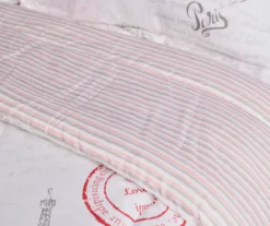 Real Living White & Pink Paris Bed-in-a-Bag Reversible Comforter Set -Modern Decor Shop 810563041 810563044 810563042 810563043 2