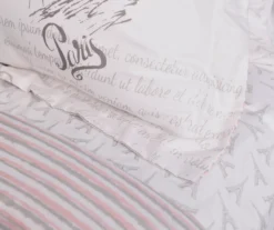 Real Living White & Pink Paris Bed-in-a-Bag Reversible Comforter Set -Modern Decor Shop 810563041 810563044 810563042 810563043 3