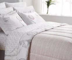 Real Living White & Pink Paris Bed-in-a-Bag Reversible Comforter Set -Modern Decor Shop 810563044 B0 1
