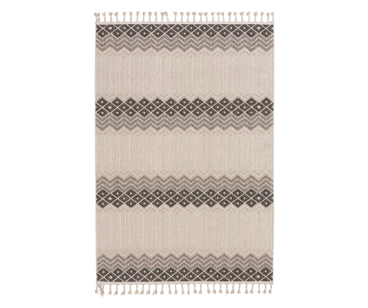 Malden Gray Geometric Stripe Area Rug, (6.7' X 8.6') 1 Malden Gray Geometric Stripe Area Rug, (6.7' X 8.6')