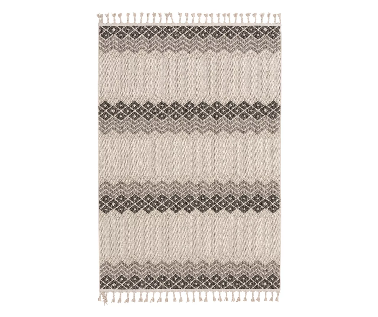 Malden Gray Geometric Stripe Area Rug, (6.7' X 8.6') 2 Malden Gray Geometric Stripe Area Rug, (6.7' X 8.6') - Image 2