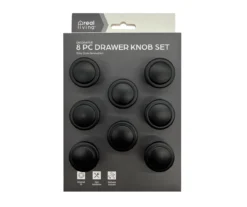 Black 8-Piece Drawer & Cabinet Knob Set