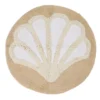 Grecian Getaway Beige Shell Round Bath Rug