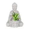 Artificial Succulent With Resin Buddha Statue