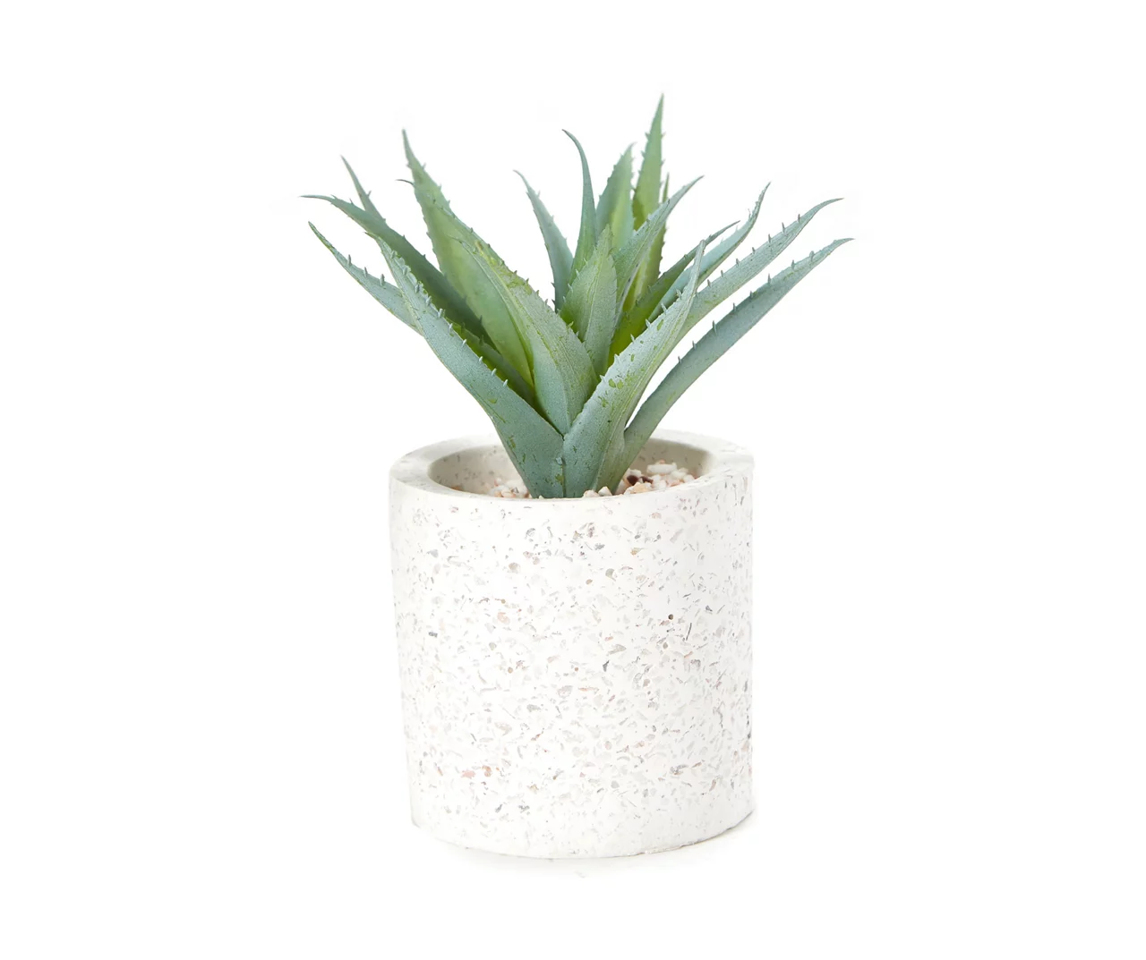 Artificial Aloe In Textured Cement Pot 1 Artificial Aloe In Textured Cement Pot