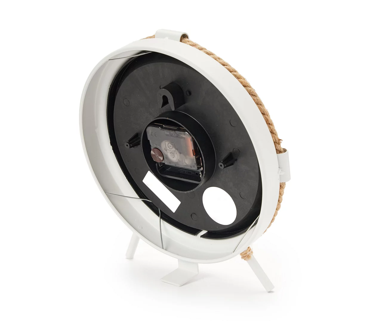 Grecian Getaway White & Tan Rope-Accent Mini Clock 3 Grecian Getaway White & Tan Rope-Accent Mini Clock - Image 3