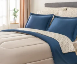 Real Living Navy & Tan Bed-in-a-Bag Set -Modern Decor Shop 810592793 B0 1