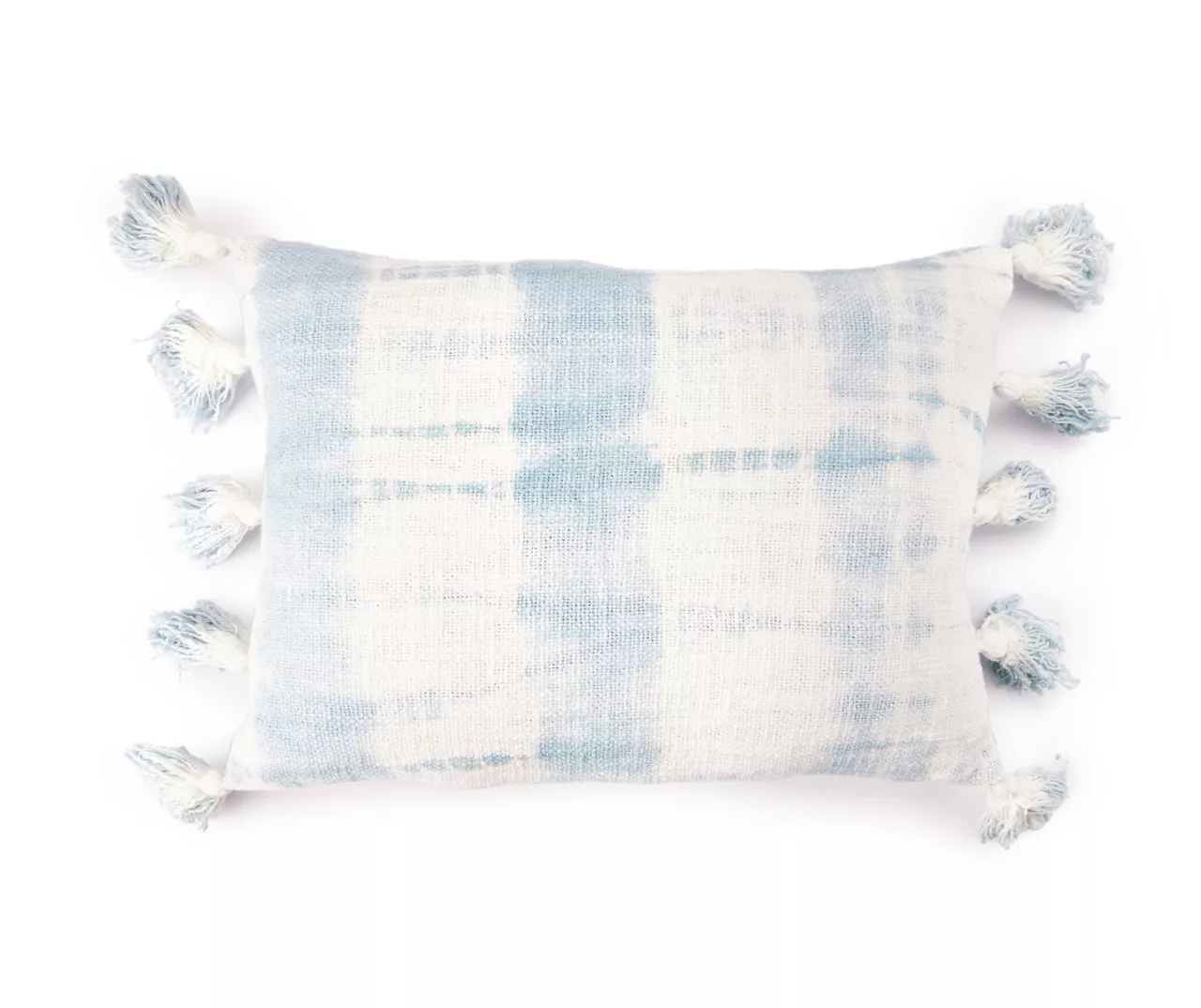 Grecian Getaway Kelly White & Blue Shibori Stripe Rectangle Throw Pillow 1 Grecian Getaway Kelly White & Blue Shibori Stripe Rectangle Throw Pillow