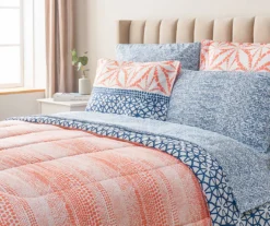 Real Living Coral & Blue Geometric Floral Bed-in-a-Bag Set 24 Real Living Coral & Blue Geometric Floral Bed-in-a-Bag Set -Modern Decor Shop 810593104 B0 1