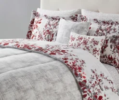 Red & Gray Floral Bed-in-a-Bag Full 14-Piece Bedding Set 10 Red & Gray Floral Bed-in-a-Bag Full 14-Piece Bedding Set -Modern Decor Shop 810593106 B0 1