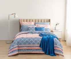Real Living Coral & Blue Geometric Floral Bed-in-a-Bag Set 27 Real Living Coral & Blue Geometric Floral Bed-in-a-Bag Set -Modern Decor Shop 810593108 B0 2