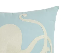 Sterling Blue & White Octopus Square Throw Pillow -Modern Decor Shop 810593672 2 A8
