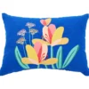 Blossom Blue & Yellow Floral Rectangle Throw Pillow