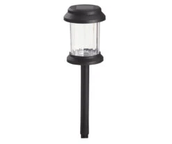 Black Column LED Solar Pathway Light Set, 8-Pack