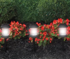 Black Column LED Solar Pathway Light Set, 8-Pack -Modern Decor Shop 810594025 A8 2