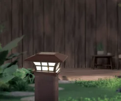 Brown Finish LED Solar Post Cap Light Set, 2-Pack -Modern Decor Shop 810594406 B0 1